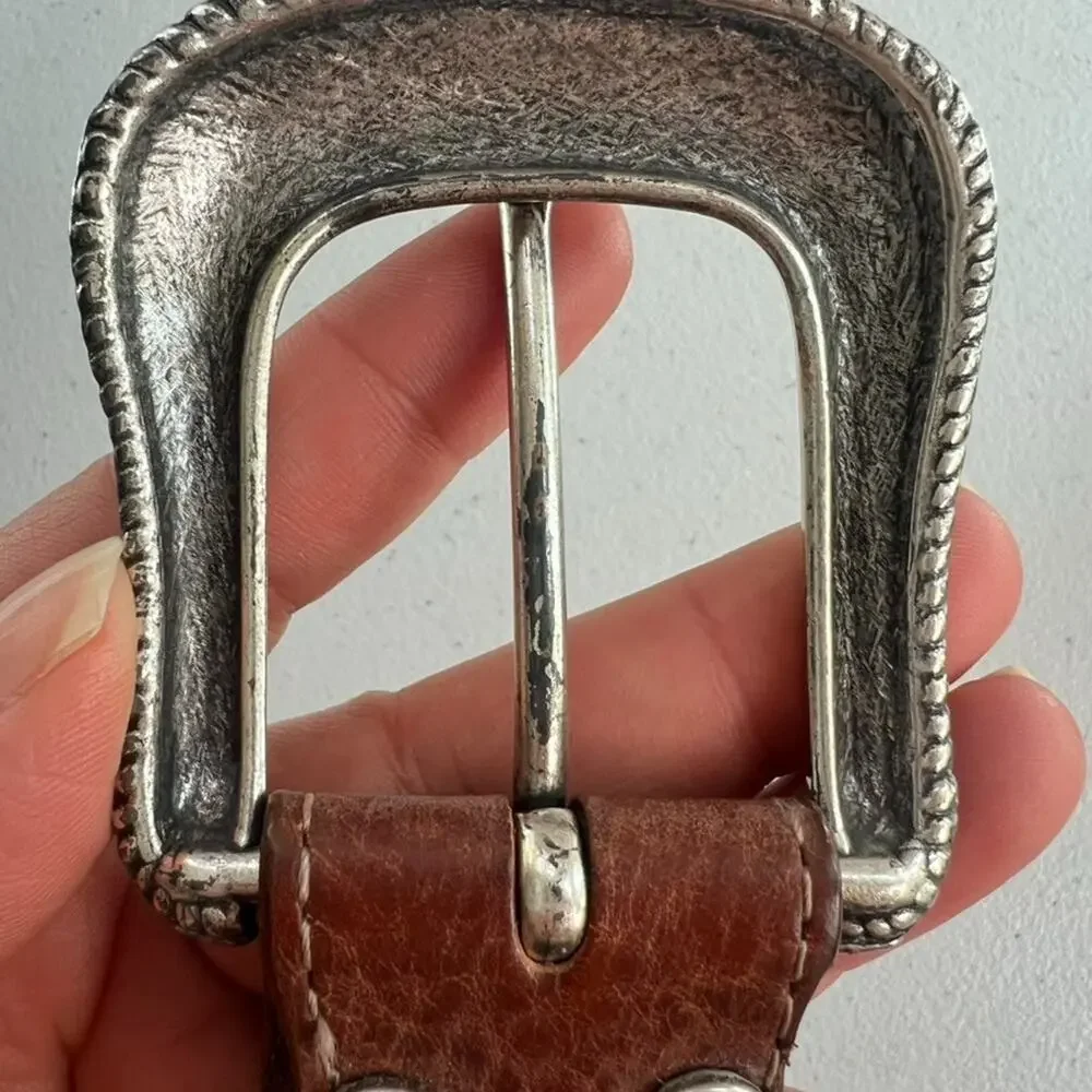 Wrangler Belt Mens (39.5-44) In Handcrafted Genuine Leather Southwestern Concho